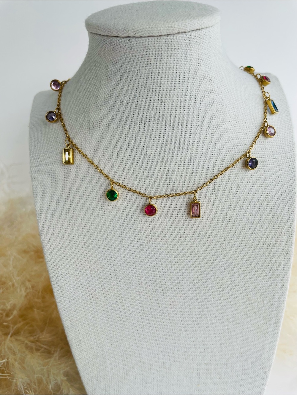 Collier en acier inoxydable breloques colorées | Colorful Stainless Steel Charm